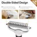 GooCare Pro Large 2-Sided Undercoat Rake, Deshedding Dematting Comb for Mats, Tangles & Shedding, 12/ 23 Stainless Steel Blades, ABS Handle, Ideal for Long Haired Cats, Dogs and Rabbits