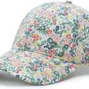 Floral Baseball Cap Cotton Dad Hat Adjustable Print Ball Cap for Women