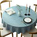 Heavy Weight Round Tablecloth, Decorative Solid Color Table Cover, Cotton Linen Table Cloth for Kitchen Dining Home Tabletop Decoration, Blue Gray, Round - 62"