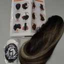 FELENDY Ponytail Extension Claw 18" 20" Curly Wavy Straight Clip in Hairpiece One Piece A Jaw Long Pony Tails for Women Dark Brown Mix Ombre Blonde