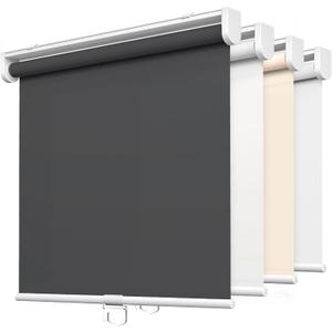 LazBlinds No Tools No Drill Cordless Roller Shades, Light Filtering Roller Blinds for Windows, Thermal Insulated UV Protection Roll Up Window Blinds and Shases, 31'' W x 72'' H, Grey