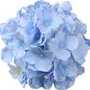 Flojery Silk Hydrangea Heads Artificial Flowers Heads with Stems for Home Wedding Decor,Pack of 10 (Blue)