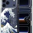 MOSNOVO for iPhone 17 Pro Max Case | Military Grade 6.6ft Drop Tested | Camera Control | Clear with Great Wave Design