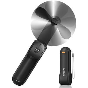 FrSara Portable Handheld Fan Rechargeable, USB Rechargeable Small Pocket Fan, 2000mAh Battery With Power Bank, Upgraded Long Battery Life, Three-Speed, Suitable for Women Outdoors and Travel