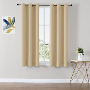 ChrisDowa Blackout Curtains 54 inches Long for Bedroom - 2 Panels Set Grommet Thermal Insulated Room Darkening Curtains for Living Room (Biscotti Beige, 38 x 54 Inch)