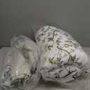 Dobuyly Floral Queen Comforter Set, 7 Piece Bed in a Bag Queen Size Sage Green Flowers on White Botanical Bedding Set, Soft Microfiber Bedding Comforter Sets with Sheets for All Season