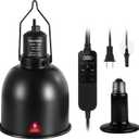 DXOPHIEX 5.5inch deep Reptile Light Fixture Reptile Heat lamp with Thermostat, max 100W Fixture with 100W Ceramic Heat Emitter for Turtle, Frog, Gecko, Snake, Lizard, Bearded Dragon