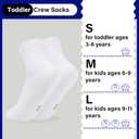 YMYDYFC 9Pack Kids Socks For Boys Girls Toddler Crew White Ruffle Socks Black Dress Sock School Uniform Cotton Seamless 3-11T (6-9 Years)
