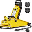 AUTOWN 3 Ton (6600 lbs) Floor Jack, Heavy Duty Steel Hydraulic Jack for Car, Low Profile Floor Jack with Rubber Pad, Quick Lift Car Jack with Lifting Range 7.1'' to 20.9'', Yellow