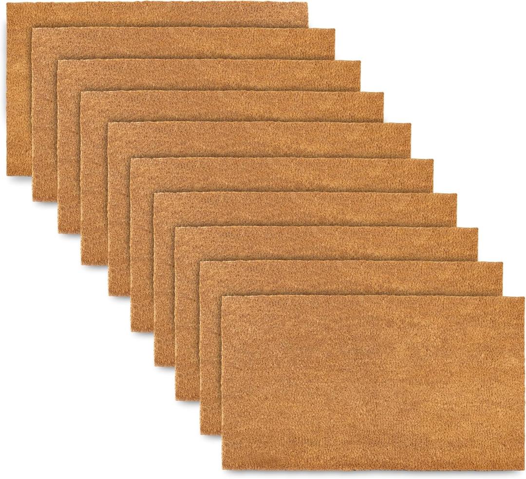 MAINEVENT Plain Coir Doormat Bulk 30x17 Inch, Blank Door Mat 10 Pack for Crafting Painting, Welcome Mat for Crafts