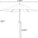 Sunnyglade 7.5' Patio Umbrella Outdoor Table Market Umbrella with Push Button Tilt/Crank, 6 Ribs (Blue)