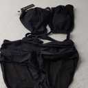 Tempt Me Women Two Piece High Waisted Bikini Swimsuit Ruched Tummy Control Bottoms Keyhole Bathing Suits Size Large