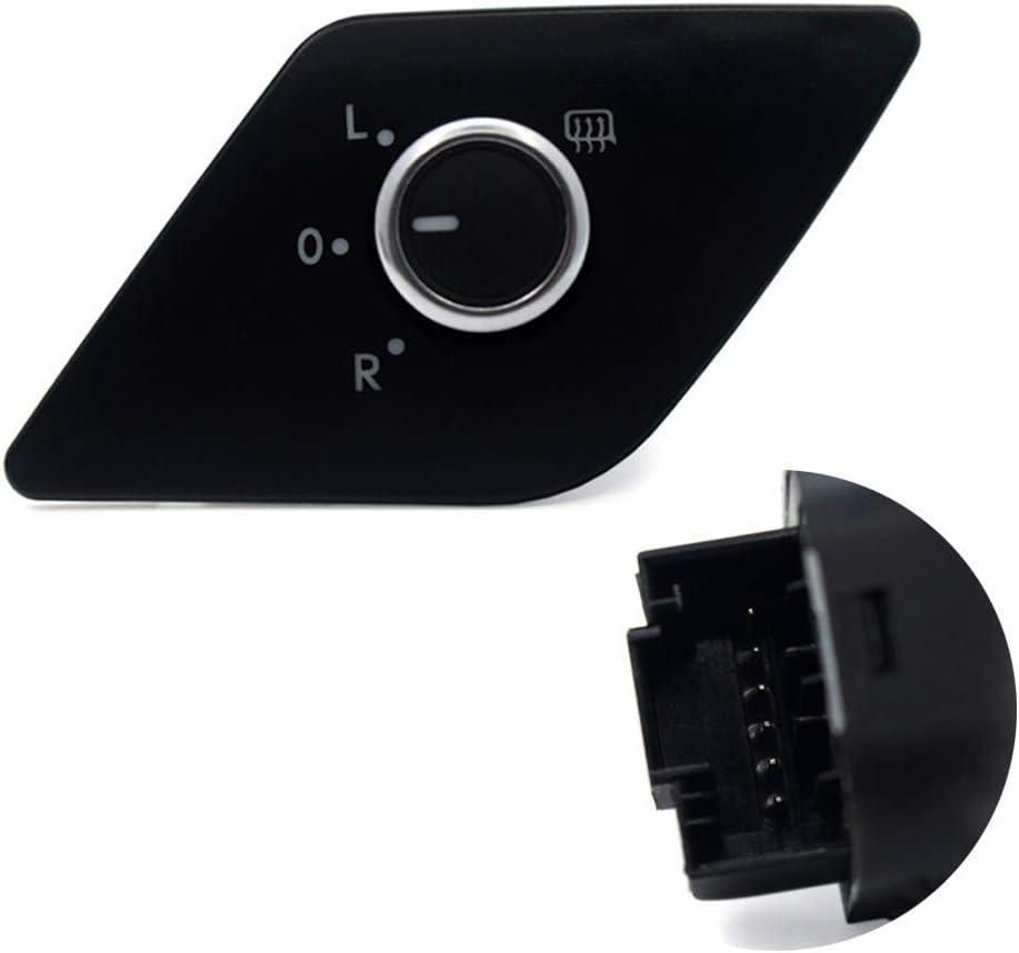 RuiWen VWMS015 Electric Side Mirror Adjustment Window Switch Replacement Fit for VW Volkswagen Jetta 2011 2012 2013 2014 OE# 5C7959565E 16D959565 (6 PINS) (6 PINS & OE# 5C7959565E, Chrome & Black)