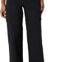 Amazon Essentials Women's High-Rise Relaxed-Fit Full-Length Cargo Pants (12, Black)
