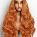 GORGIUS Ginger Orange Loose Wave Wig 24 Inch Long Glueless Colored Wigs 180% Density Put On Go Wigs Pre Plucked with Natural Hairline Crafted with Style-Archive Technology