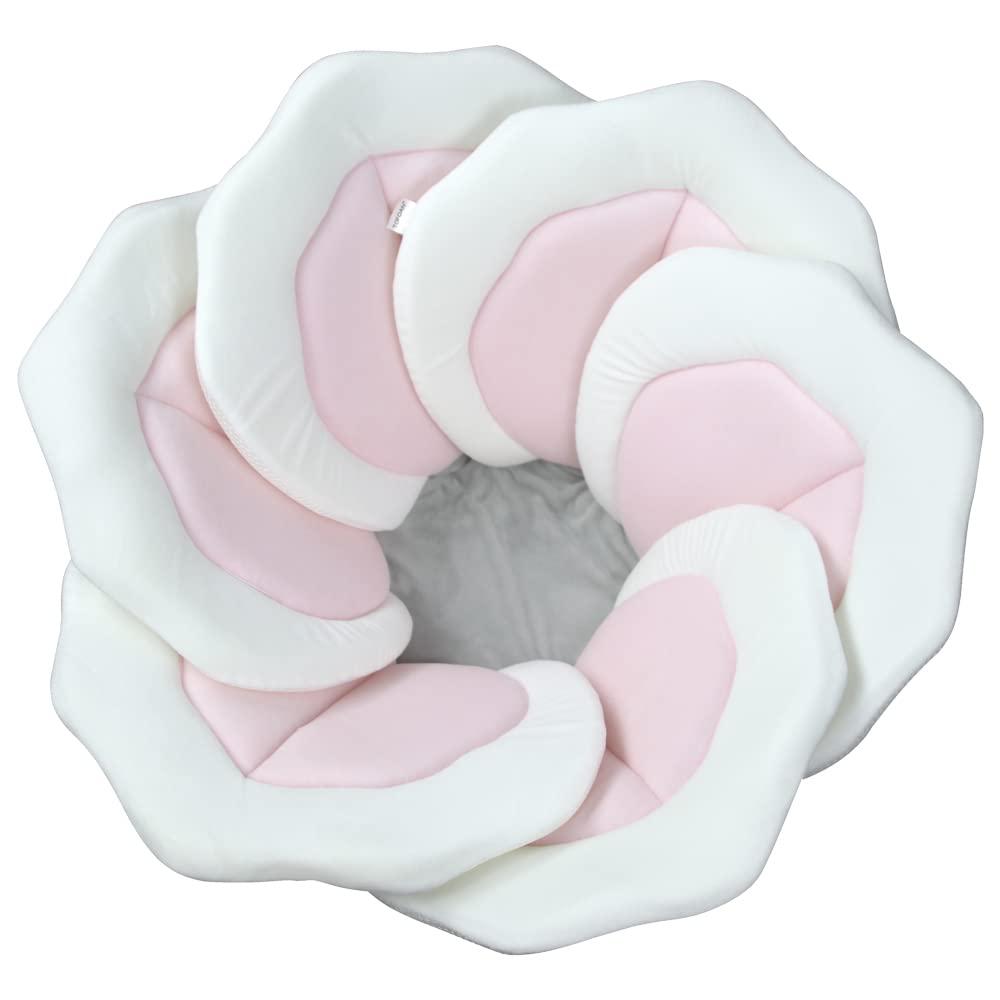 Baby Bath Pad for Infants & Newborns Soft Petal Shape Bathtub & Sink Support Mat, Plush Washable Baby Bath Cushion, Safe & Comfortable Shower Essential Gift (31", Pink)