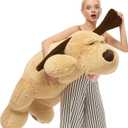 MaoGoLan 51" Giant Dog Plush, Life Size Large Stuffed Animal Dog, Fluffy and Cuddly Stuffed Puppy Stuffed Animal Throw Pillow Toy Birthday for Girls Kids