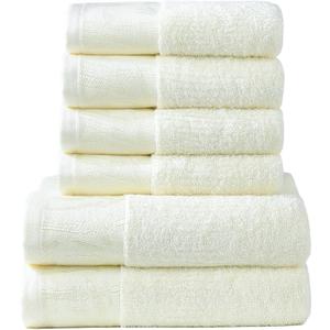 Gifts Bath Towels Bathroom,Gifts Highly Absorbent Bath Towels Set Quick Dry,Luxury Soft Towels for Hotel Women Men (Cream Yellow 6 Towel Set)