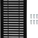 Aluminum Air Vent Cover (18" x 10") - Rectangle Ventilation Grille Louvered Ventilation Cover for Cabinet Closet Door Wardrobe HVAC Vent (Ducting Openings: 15.6" x 7.7"),Black