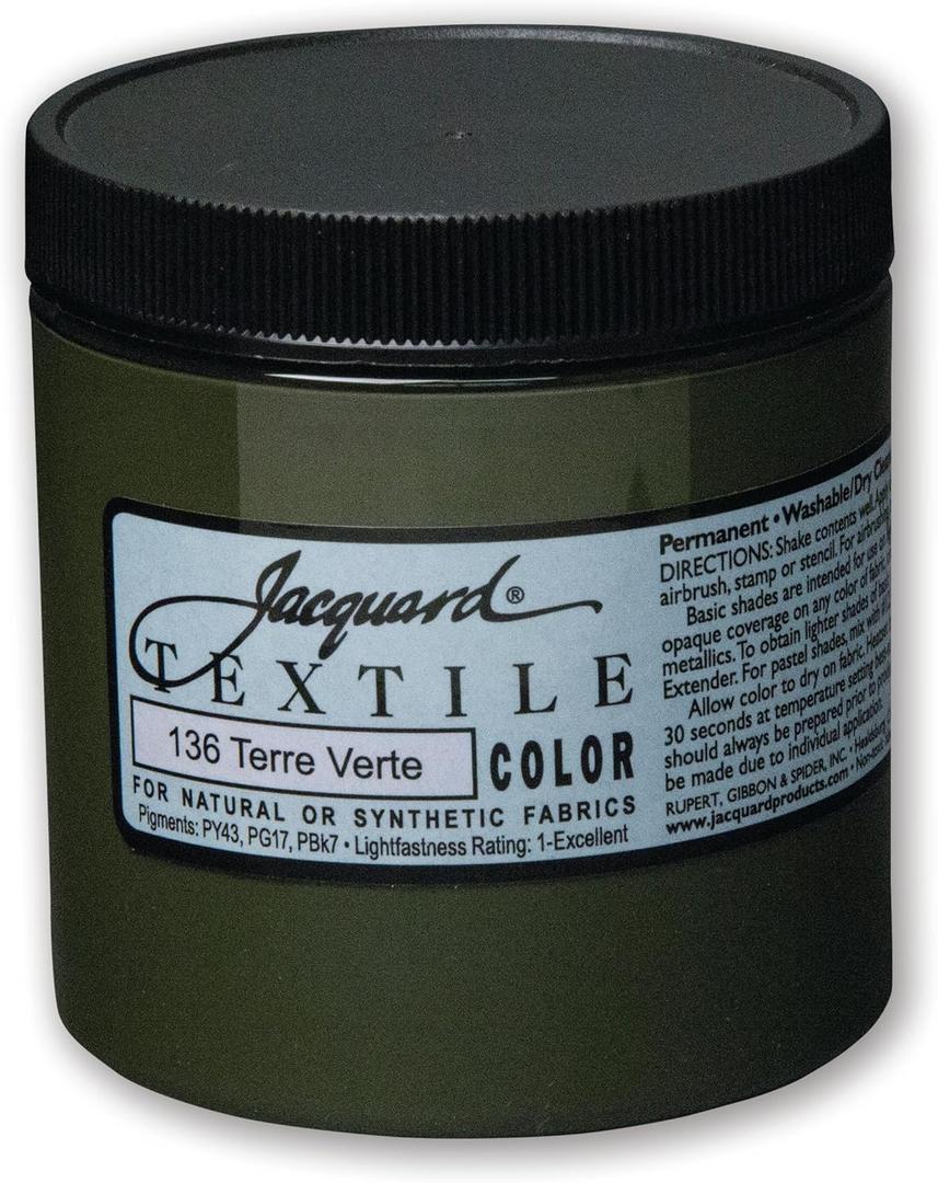 JACQUARD PRODUCTS Terre VERT Textile Color Paint (8 Fl Oz (Pack of 1))