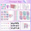 BenLouis 216Pcs Butterfly Party Favors Butterfly Fairy School Stationery Set Bulk for Kids Spring Flower Tea Birthday Birthday Goodie Bag Stuffers Classroom Gifts Rewards Pinata Filler