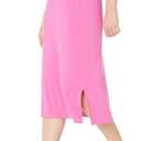 Amazon Essentials Women's Pull-On Knit Midi Skirt with Elastic Waist, Stretchy (Pink, M)