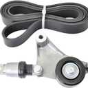 Drive Belt Tensioner Assembly With Serpentine Belt Compatible with 2001-2010 Toyota Camry Solara RAV4 Highlander Scion tC L4 2.4L 166200W110