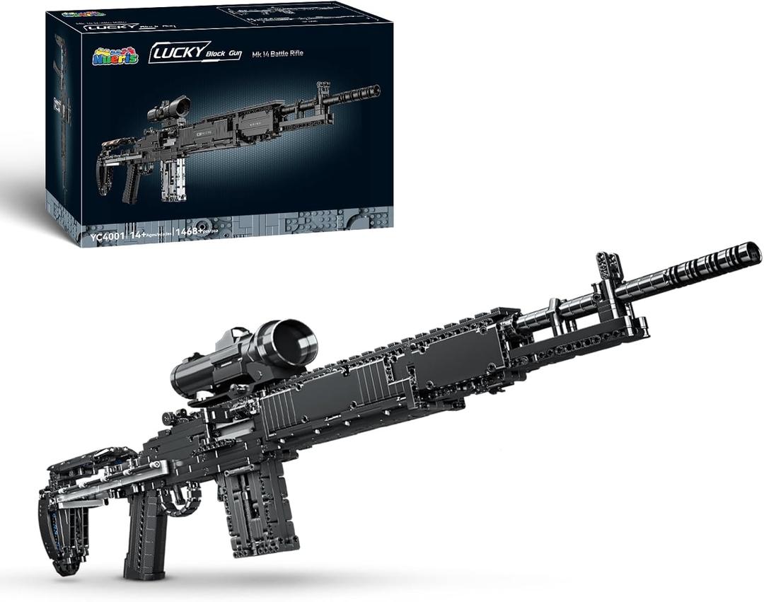 1:1 MK14 Building Blocks Sets - 1468 PCS Model Collection Toy Building Bricks Set Shootable - Simulation Militarily Toy Lovers for Kids and Adults Gift