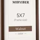 5x7 Picture Frame Wood Natural Solid Walnut Photo Frames with 4x6 Mat, Handcrafted Wooden Frame for Tabletop or Wall Mounting Display