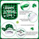 Rtteri 5 Pcs St. Patrick's Day Kitchen Towels Pot Holders and Oven Mitts Set Shamrocks Mittens Oven Glove Potholders Green and Black Buffalo Plaid Kitchen Towels for Irish Farmhouse Decor Accessories