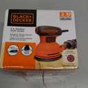 BLACK+DECKER Orbital Sander, 5 Inch, 2.0 Amp, 12000 OPM, Corded, 1 Sandpaper Sheet and Dust Bag Included (BDERO100)