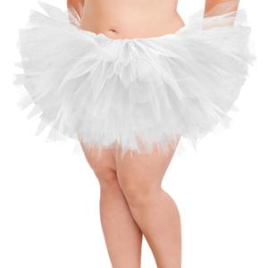 5 Layers Plus Size Tutu Skirts for Women Extra Large Tulle Skirt 80s Adult Tutu Skirts Tutus Halloween Costumes (White)