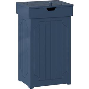 Function Home Trash Can Cabinet, 13 Gallon Kitchen Garbage Can, Wooden Recycling Trash Bin, Freestanding Dog Proof Trash Can, Farmhouse Trash Cabinet with Lid for Home Kitchen Bedroom, Blue