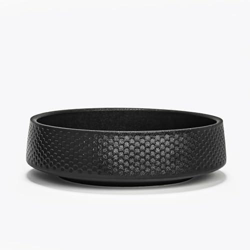 CD HOME 10" Decorative Bowl,Ceramic Fruit Bowl for Kitchen Counter,Entryway Key Holder & Jewelry Organizer - Modern Centerpiec, (Black)