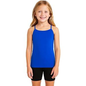 Kurve Girl’s Sleeveless Tank Top – Stretch Undershirts Cami Camisole, UV Protective Fabric, Rated UPF 50+ (Made in USA), 7-12 Years, Cobalt