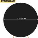 7.2FT Black Round Backdrop Cover for Wedding,Circle Balloon Arch Backgound Stand Cover for Birthday Party Baby Shower Halloween Decoration