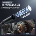 Endoscope Camera with Light, Inspection Borescope Camera with 4.3" IPS Screen, 1920P HD with 8 LED Lights, 16.6FT Semi-Rigid Cord Bore Scope, IP67 Waterproof Endoscope for Sewer, Tools(Orange)