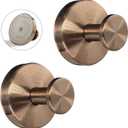 Suction Cup Hooks for Shower - 2 Pack, Bronze - Stainless Steel, Strong Suction, No Drill, Removable Hanger, Tile Bathroom Kitchen Wall, Glass Door, Mirror Hook Hanging Robe, Towel Holder