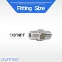 LTWFITTING Class 3000 Stainless Steel 316 Pipe Hex Nipple Fitting 1/8" Male NPT Air Fuel Water (Pack of 5)