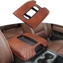 RT-TCZ for Silverado Center Console Cover Armrest Pad PU Leather for Chevy Silverado/Suburban/Tahoe 2014-2017 for GMC Sierra/Yukon 2014-2017 Brown Liner