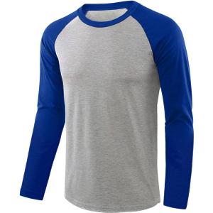 Men's Casual Raglan 3/4 Long Sleeve Soft Cotton Basic Sports Baseball Jerseys T Shirts (Gray)