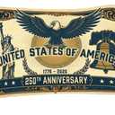 American 250th Anniversary Flag American 250 Years Party Decorations 250 Year of Blessings Patriotic Banner 3x5 Ft 1776-2026 Independence Celebration Flag for Indoor Outdoor