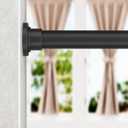ALLZONE Shower Curtain Rod Spring, 28-42 Inch Heavy Duty Tension Rods No Drilling, Anti-Slip Shower Rods, Adjustable Tension Curtain Rod for Window/Bathroom/Closet, Black