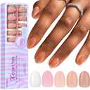BTArtbox XCOATTIPS Gel Nail Tips - 640 Pcs Extra Short Almond Press On Nails, 5 Natural Colors Long Lasting Short False Nail, Soak Off Acrylic Fake Nails Extensions for Daily Nail Art