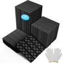 36 sq. ft Plastic Interlocking Deck Tiles, 36 Pack Patio Deck Tiles Waterproof Outdoor Flooring 12" x 12"All Weather Uses for Porch Poolside Balcony Backyard Pathway, Charcoal Gray