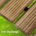 24ft Wooden Garden Pathway for Outside,Non-Slip Straight Walkway,Garden Pathway Roll Up,Decorative Paver for Backyard Wedding Party(Light)