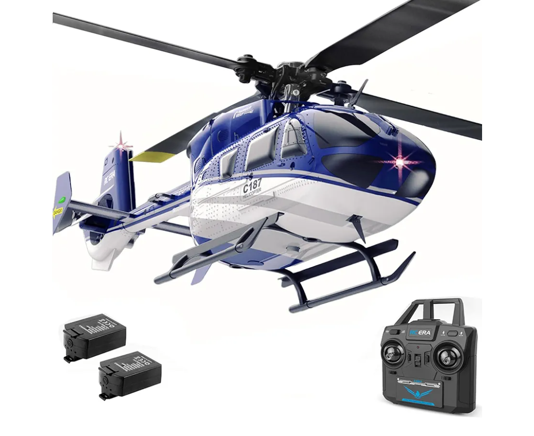 EC135 C187 Remote Controlled Heli Aircraft Plane RC Helicopter add Optical Flow Positioning Single Rotor No Ailerons 6-Axis Gyroscope Altitude Hovering Aerobatics for Adults Beginners