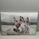 Farmhouse Donkey Wall Art Country Animal Pictures Cute Donkey Canvas Wall Art Funny Animal Paintings Rustic Farm Animals Poster Two Donkeys Picture Cute Animals Poster for Bedroom 16x24in with Frame