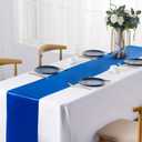 SiinvdaBZX 12 Pcs Royal Blue Satin Table Runner 12 x 108 inches Long, Bright Smooth Satin Wedding Table Runner Decorations for Birthday Parties, Buffet, Banquets, Graduations, Engagements