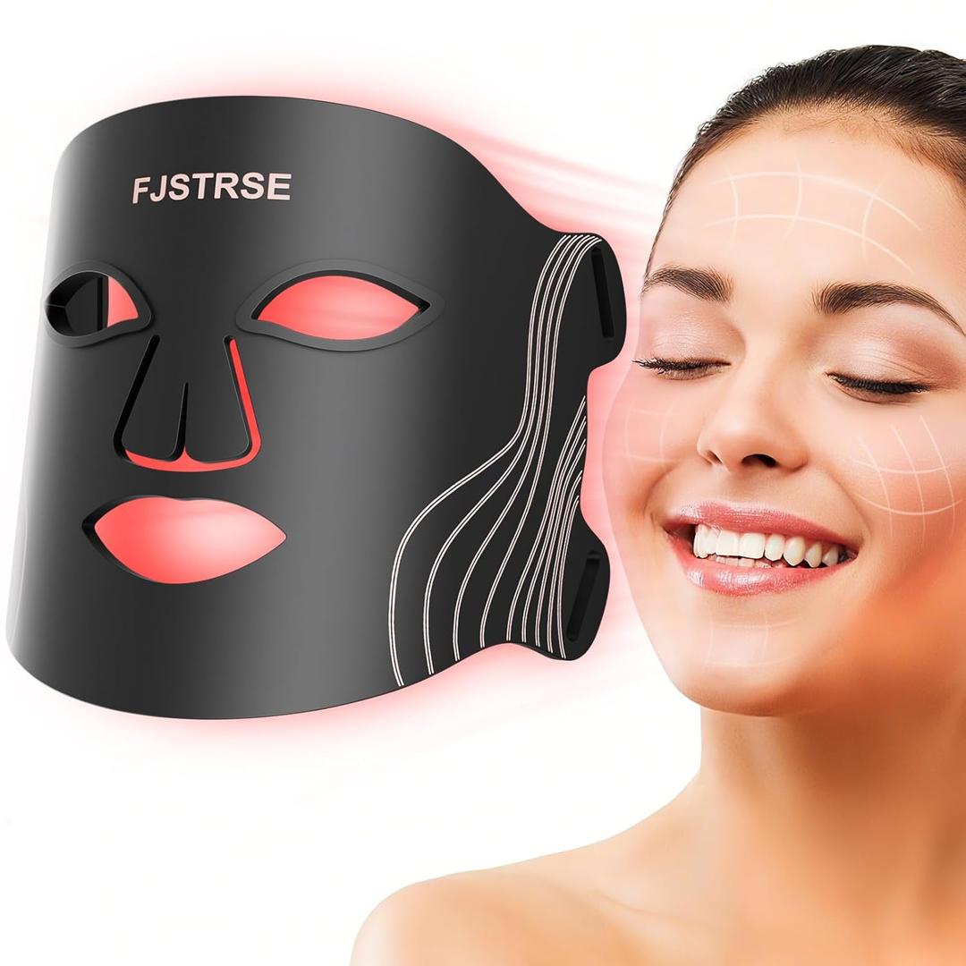 Led Face Mask Light Therapy, 4 Modes Portable Red Light Therapy for Face with Remote Control, Timing Function, Near-Infrared 850NM Red Light Therapy Mask at Home and Travel 240 LED Beads